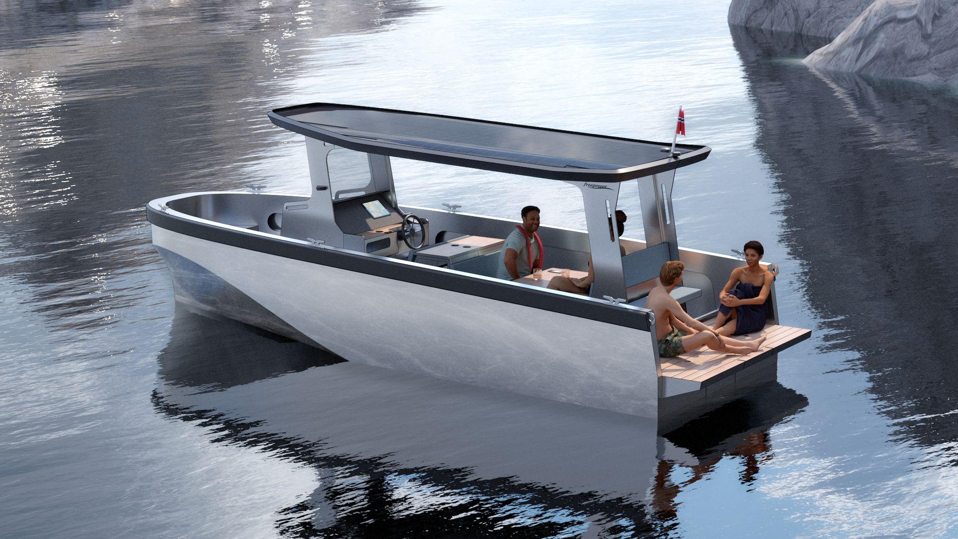 Solar Powered Electric Boat for Cruising & Fishing - Azure Bikes